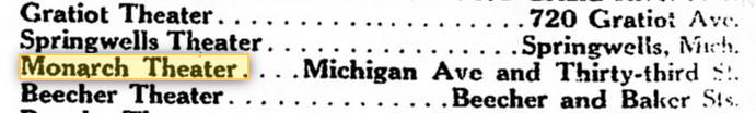 Monarch Theater - 1914 Listing (newer photo)